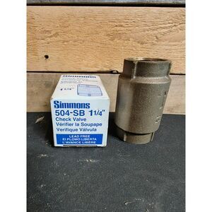 NEW - Simmons 504-SB 1-1/4" Lead-Free Check Valve - New old stock